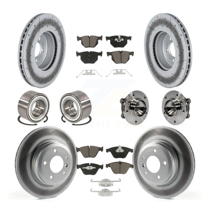 Hub Bearing Coated Disc Brake Rotor Pads Shoe Front Rear Kit (10Pc) For BMW 335i