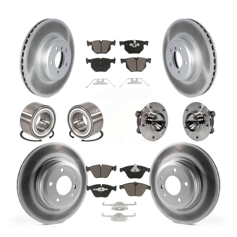 Hub Bearing Coated Disc Brake Rotor Pads Shoe Front Rear Kit (10Pc) For BMW 335i