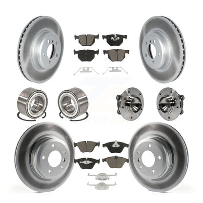 Hub Bearing Coated Disc Brake Rotor Pads Shoe Front Rear Kit (10Pc) For BMW 335i