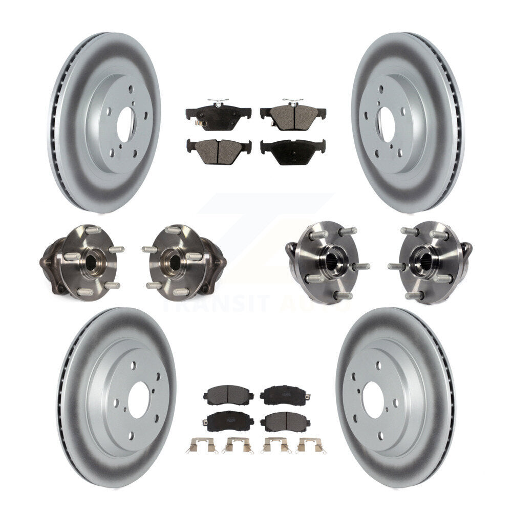 Hub Bearing Coated Brake Rotor And Pad Front Rear Kit (10Pc) For Subaru Forester