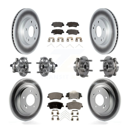 Hub Bearing Coated Brake Rotor & Pad Front Rear Kit (10Pc) For Hyundai Ioniq Kia