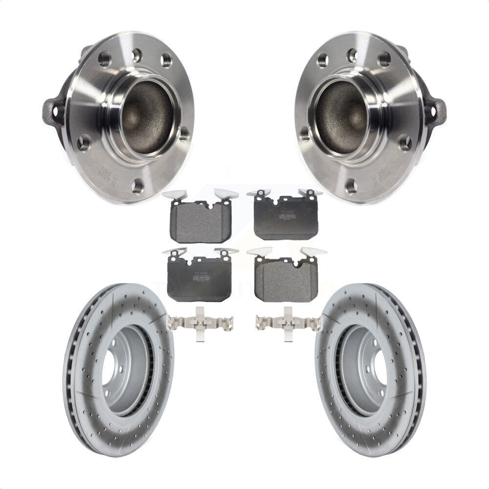 Hub Bearing Coated Brake Rotor Pad Front Kit For BMW 335i 435i M240i 340i 440i 3