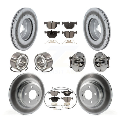 Hub Bearing Coated Disc Brake Rotor Pads Shoe Front Rear Kit (10Pc) For BMW 335i