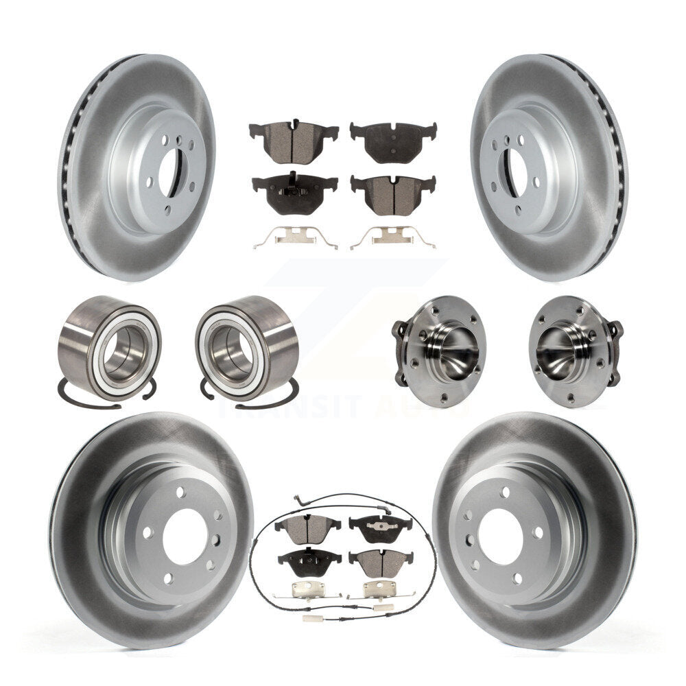 Hub Bearing Coated Disc Brake Rotor Pads Shoe Front Rear Kit (10Pc) For BMW 335i