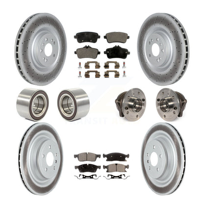 Hub Bearing Coated Brake Rotor Pads Shoe Front Rear Kit (10Pc) For Mercedes-Benz