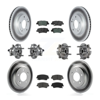 Hub Bearing Coated Brake Rotor & Pad Front Rear Kit (10Pc) For Hyundai Ioniq Kia