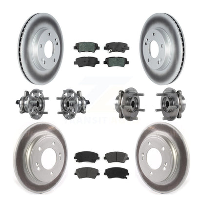 Hub Bearing Coated Brake Rotor & Pad Front Rear Kit (10Pc) For Hyundai Ioniq Kia