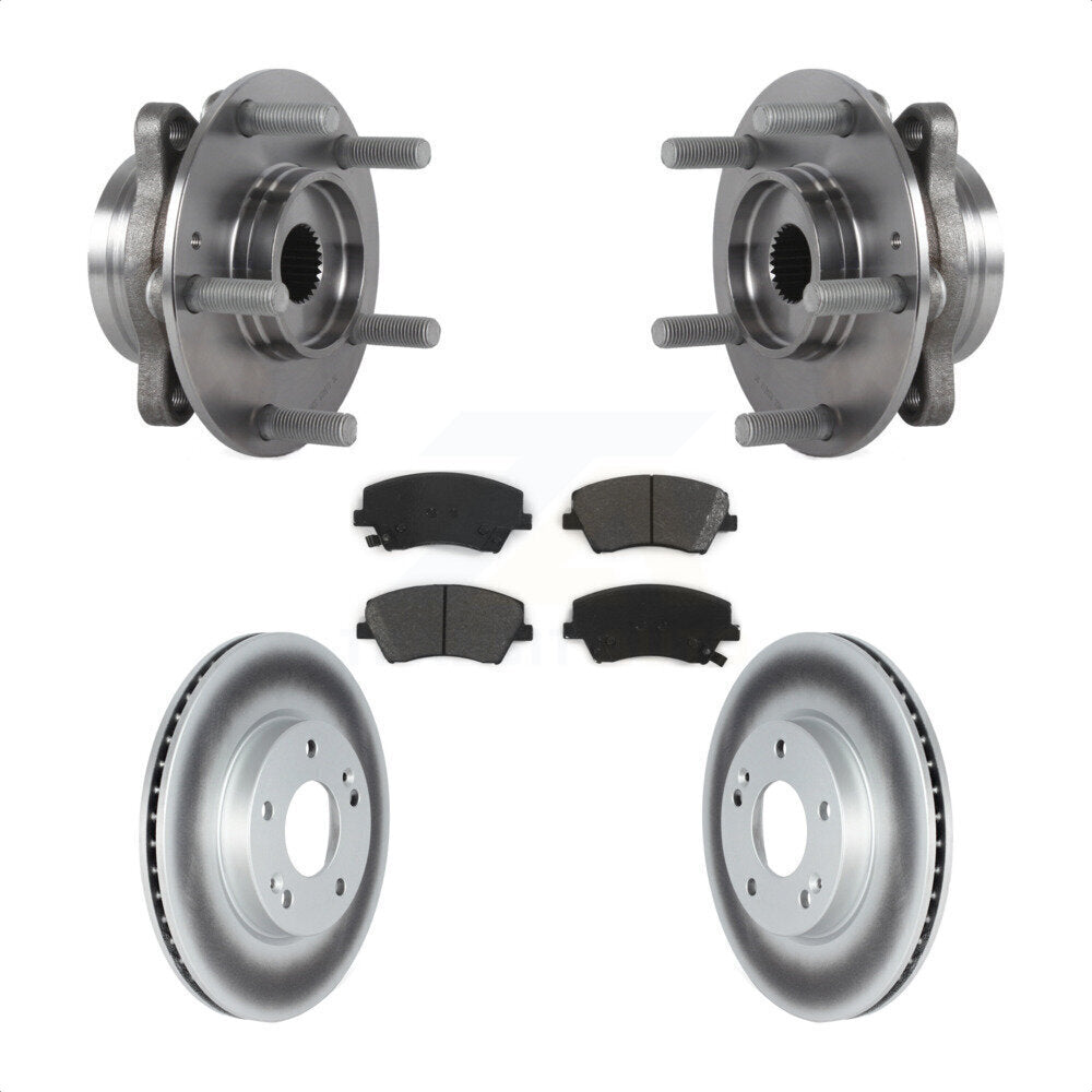 Hub Bearing Coat Brake Rotor Pads Front Kit For 2017-2022 Hyundai Ioniq Kia Niro