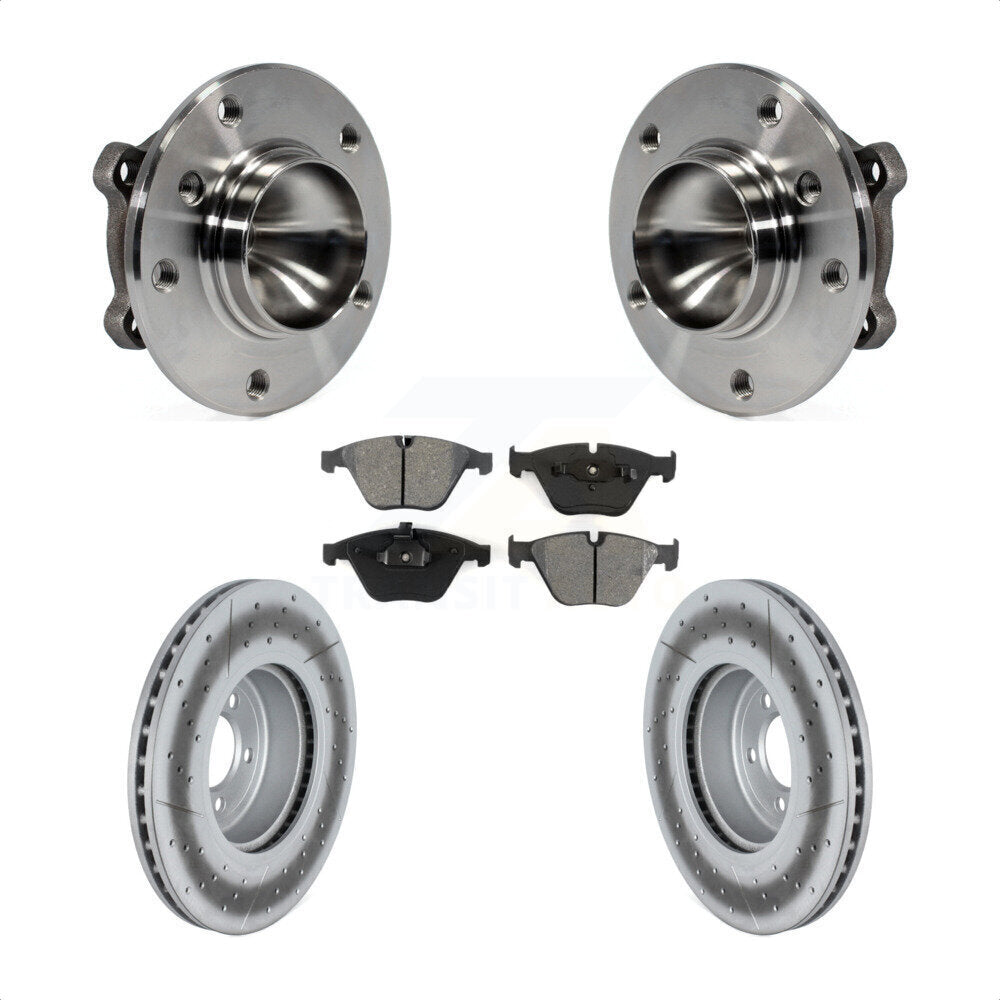 Hub Bearing Coated Brake Rotor Pad Front Kit For 2012 BMW 335i Convertible/Coupe