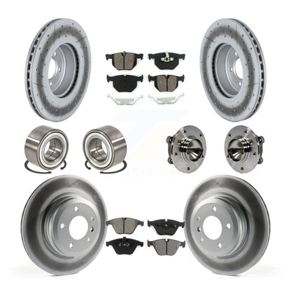 Hub Bearing Coated Disc Brake Rotor Pads Shoe Front Rear Kit (10Pc) For BMW 335i