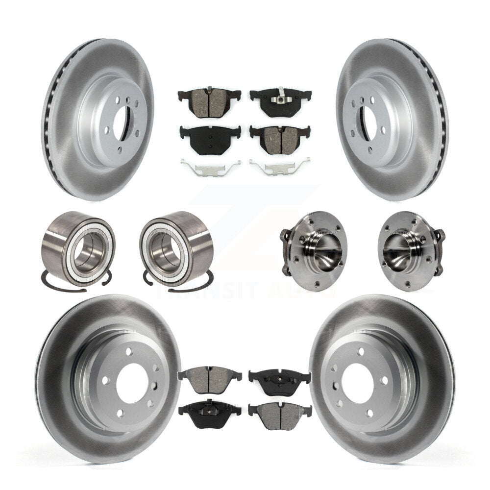 Hub Bearing Coated Disc Brake Rotor Pads Shoe Front Rear Kit (10Pc) For BMW 335i