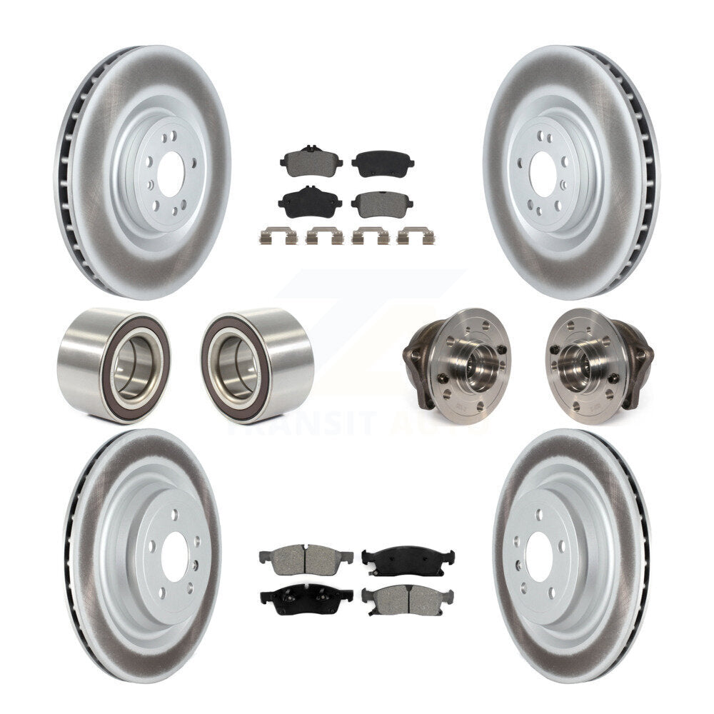 Hub Bearing Coated Brake Rotor Pads Shoe Front Rear Kit (10Pc) For Mercedes-Benz