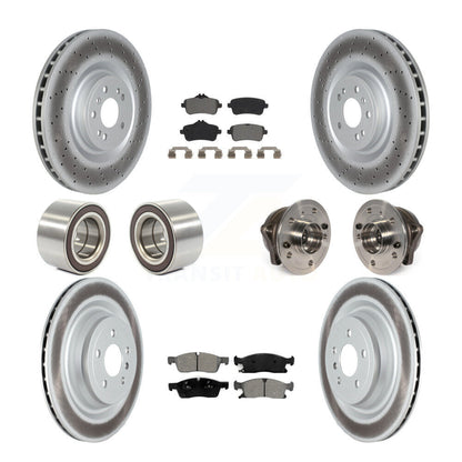 Hub Bearing Coated Brake Rotor Pads Shoe Front Rear Kit (10Pc) For Mercedes-Benz