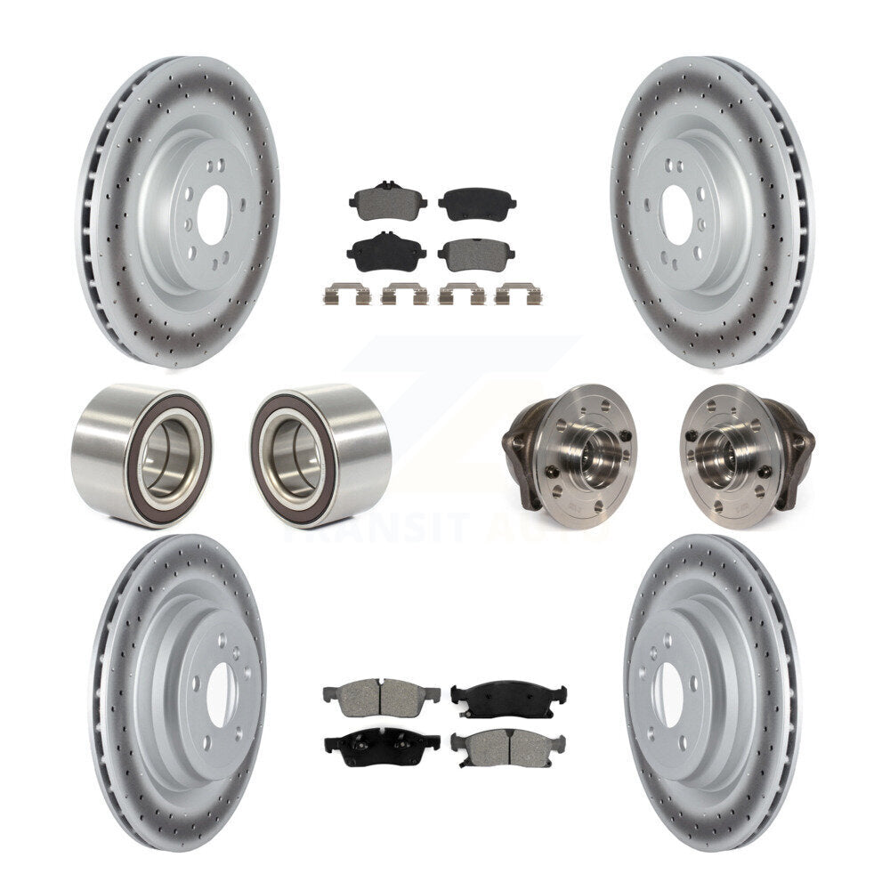 Hub Bearing Coated Brake Rotor Pads Shoe Front Rear Kit For Mercedes-Benz GLE400