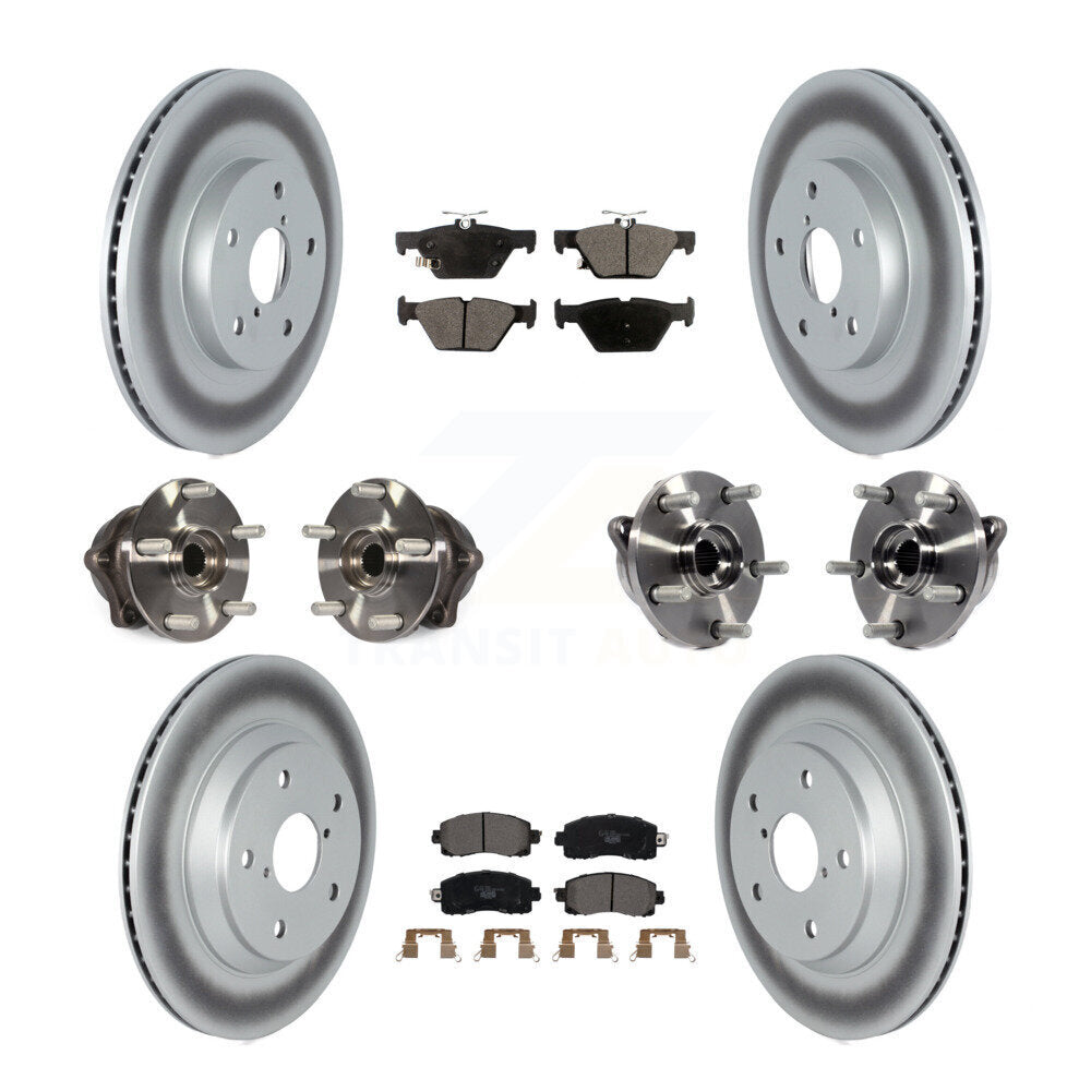 Hub Bearing Coated Brake Rotor And Pad Front Rear Kit (10Pc) For Subaru Forester