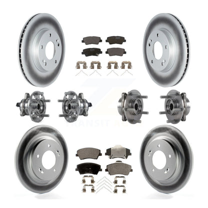 Hub Bearing Coated Brake Rotor & Pad Front Rear Kit (10Pc) For Hyundai Ioniq Kia
