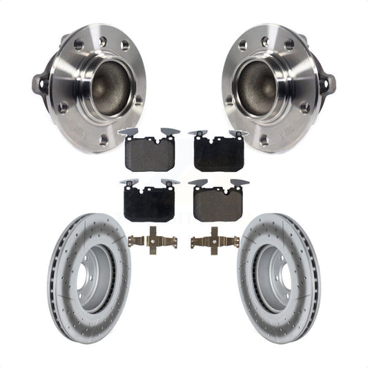 Hub Bearing Coated Brake Rotor Pad Front Kit For BMW 335i 435i M240i 340i 440i 3