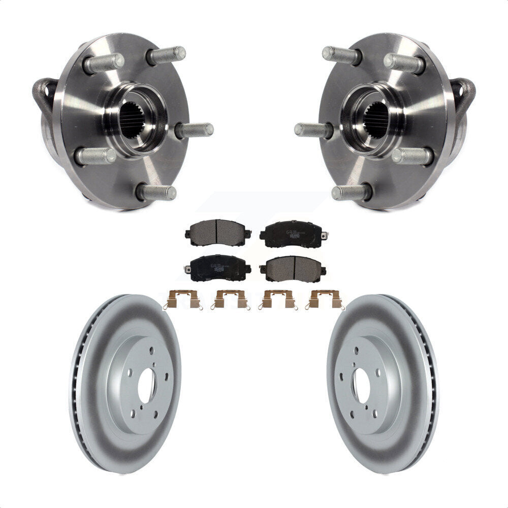 Hub Bearing Assembly Coated Disc Brake Rotor & Pad Front Kit For Subaru Forester