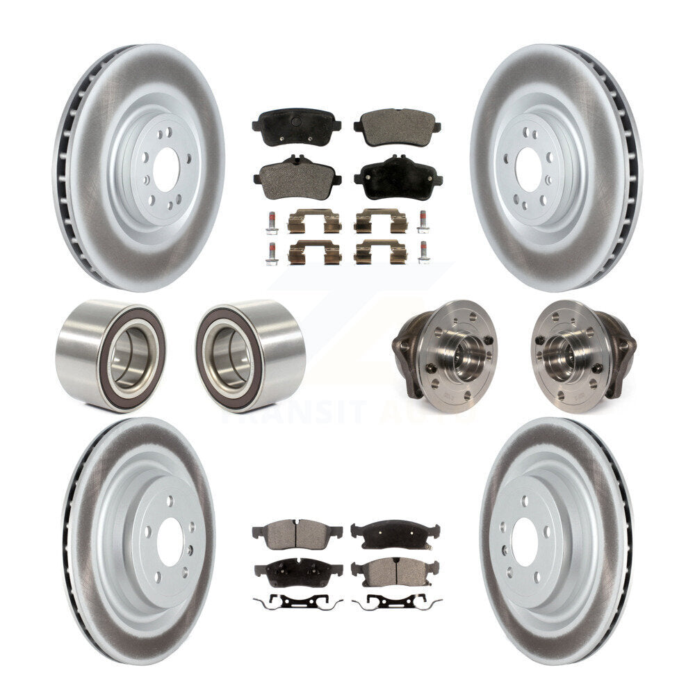 Hub Bearing Coated Brake Rotor Pads Shoe Front Rear Kit (10Pc) For Mercedes-Benz