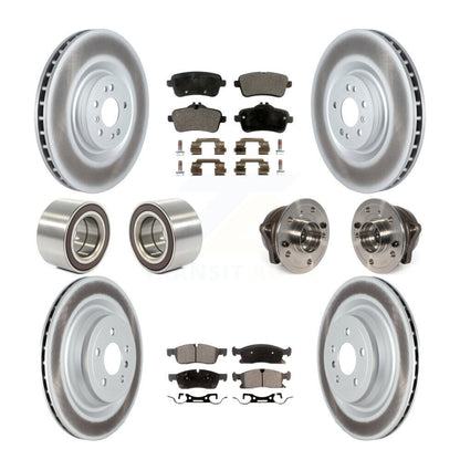 Hub Bearing Coated Brake Rotor Pads Shoe Front Rear Kit (10Pc) For Mercedes-Benz