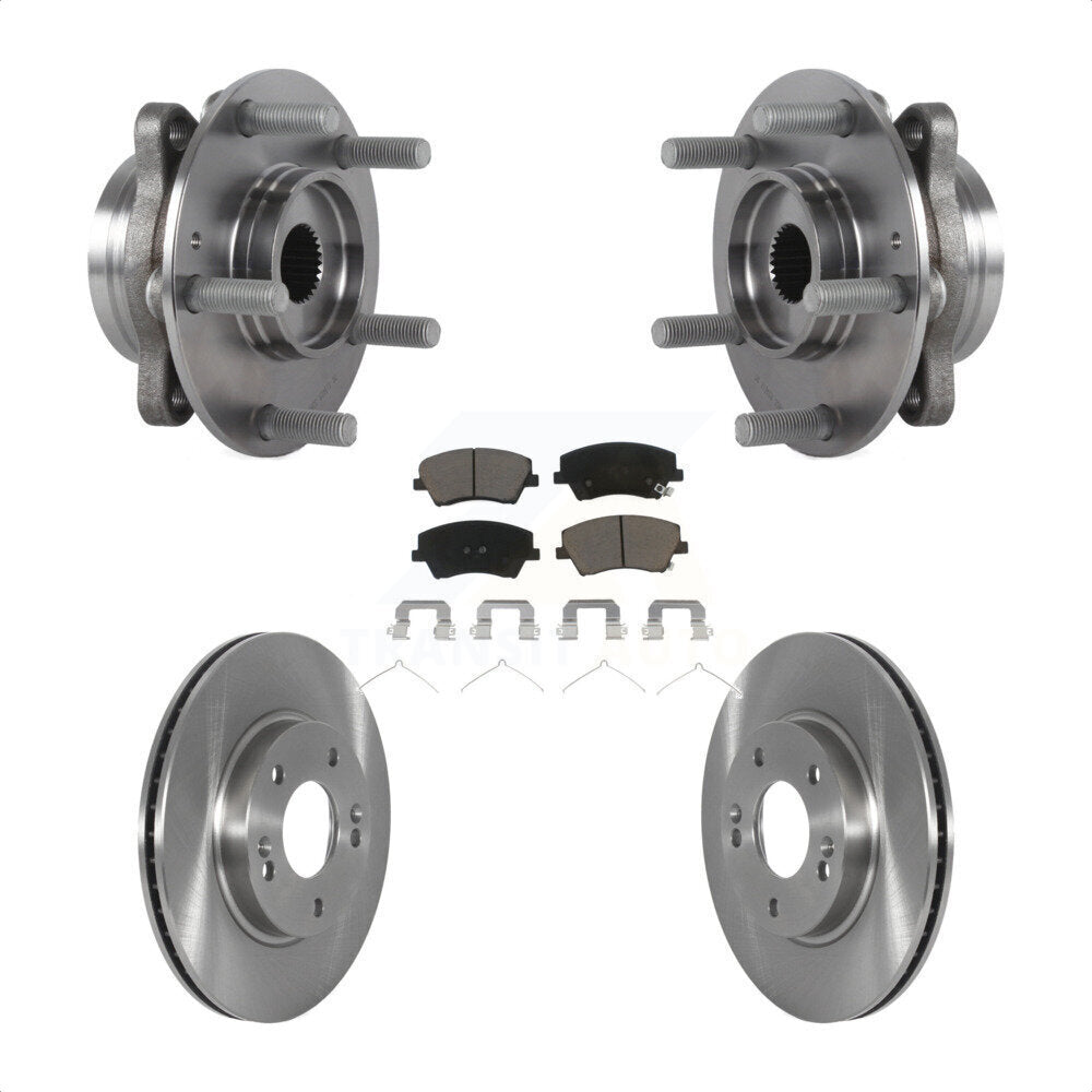 Hub Bearing Disc Brake Rotor Pads Front Kit For 2017-2022 Hyundai Ioniq Kia Niro