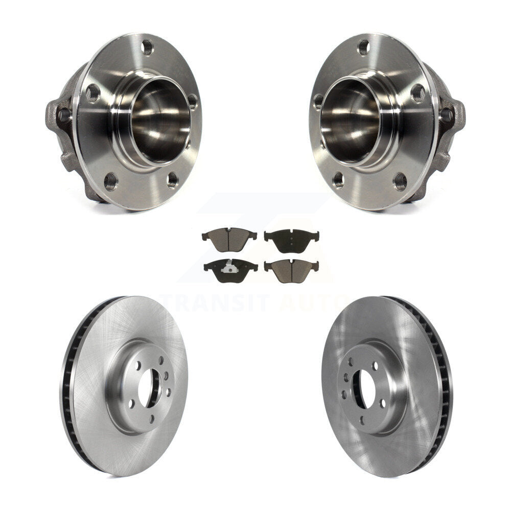 Hub Bearing Assembly Disc Brake Rotors And Pads Front Kit For 2011-2013 BMW 535i