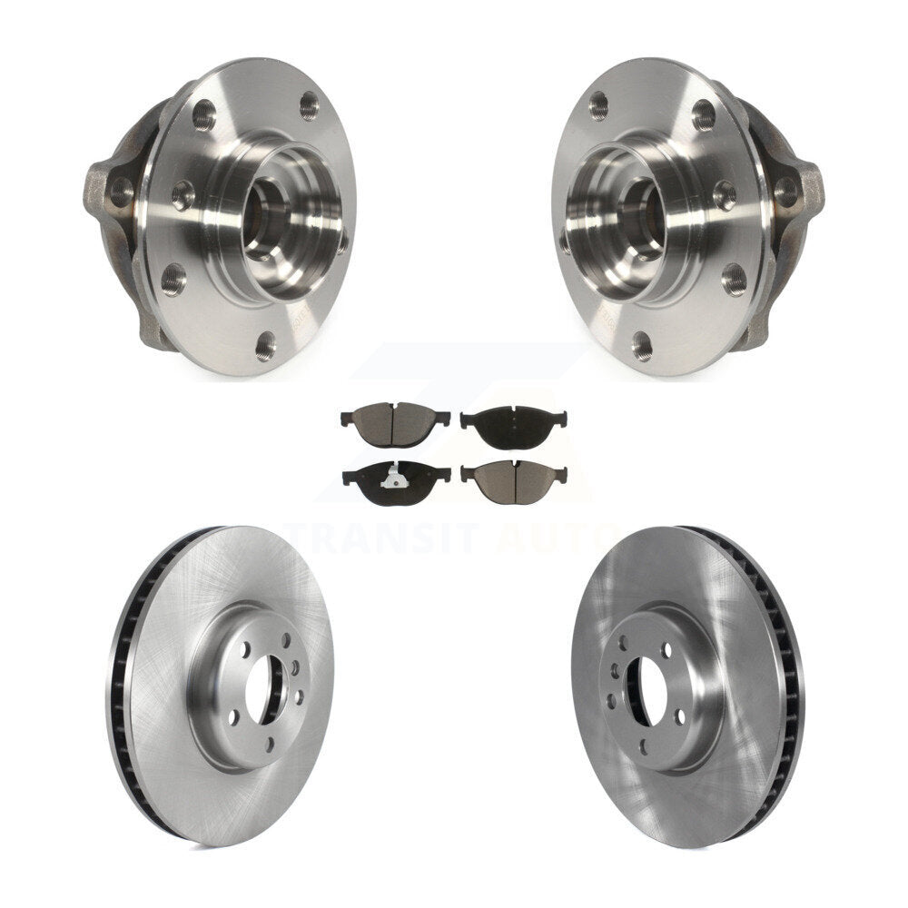 Hub Bearing Brake Rotor & Pad Front Kit For BMW 550i xDrive 650i Gran Coupe 535i
