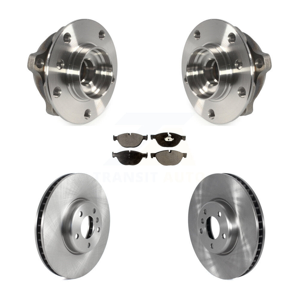 Hub Bearing Brake Rotor & Pad Front Kit For BMW 550i xDrive 650i Gran Coupe 535i