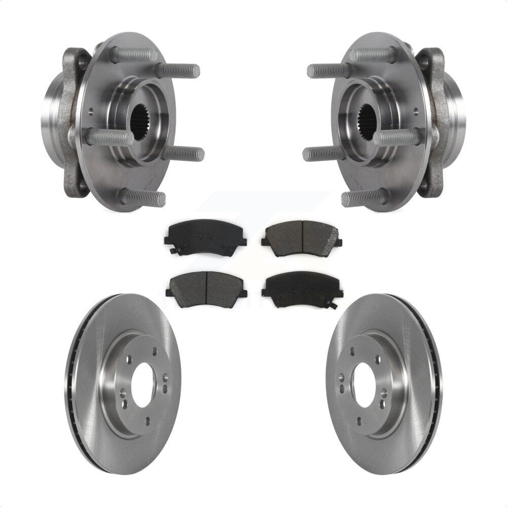 Hub Bearing Disc Brake Rotor Pads Front Kit For 2017-2022 Hyundai Ioniq Kia Niro