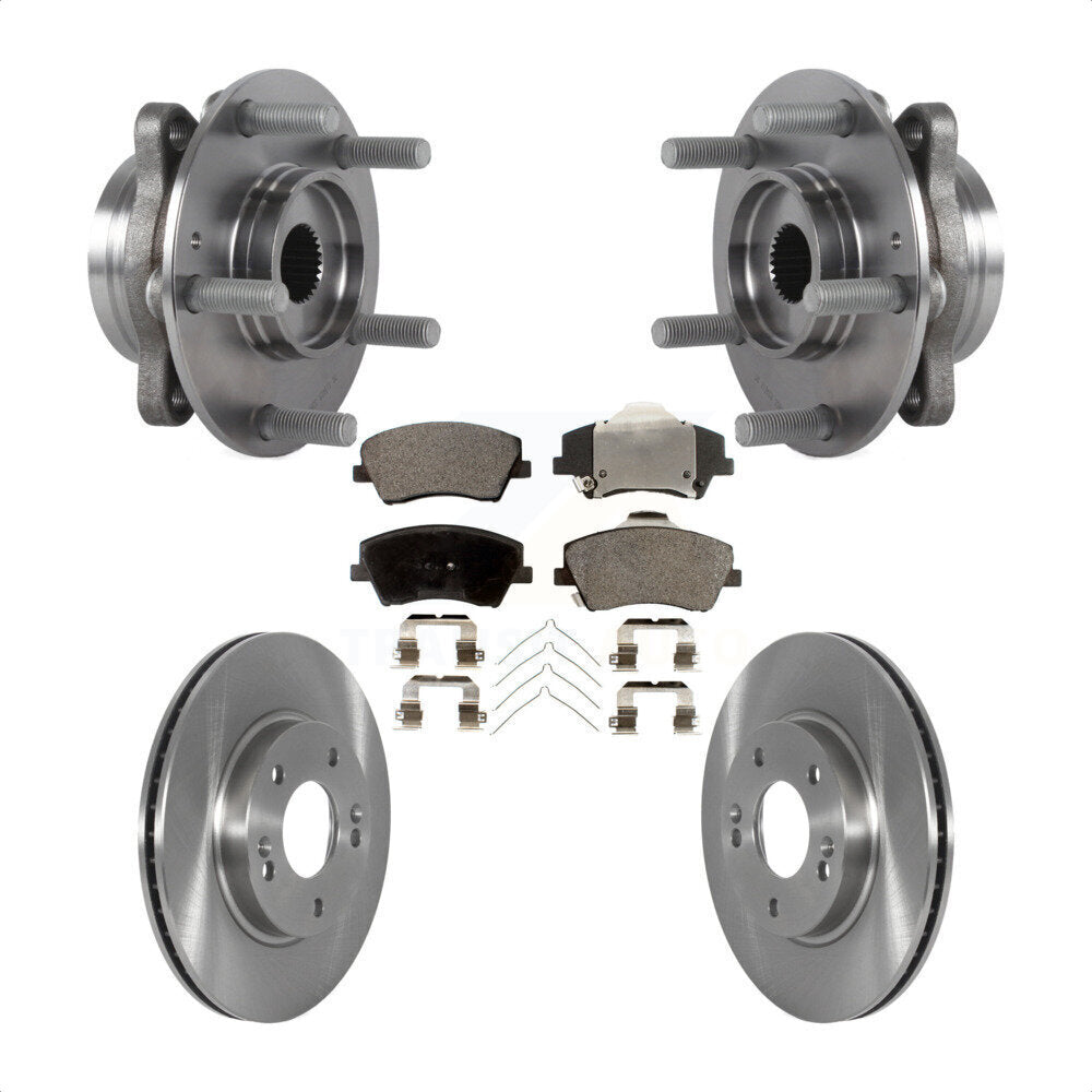 Hub Bearing Disc Brake Rotor Pads Front Kit For 2017-2022 Hyundai Ioniq Kia Niro