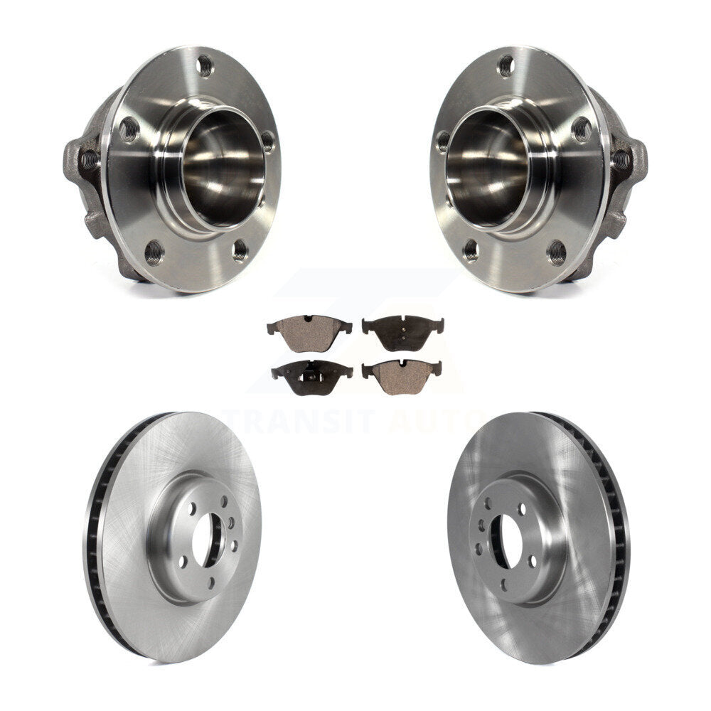 Hub Bearing Assembly Disc Brake Rotors And Pads Front Kit For 2011-2013 BMW 535i