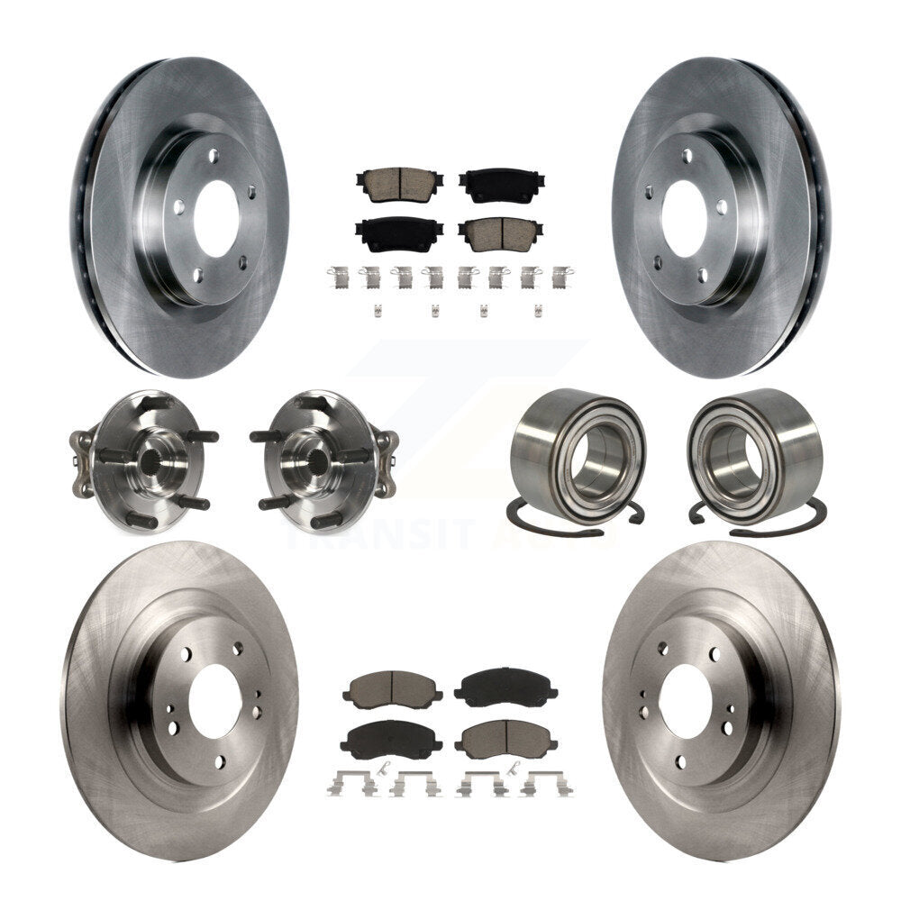Hub Bearing Brake Rotor & Pad Front Rear Kit (10Pc) For Mitsubishi Outlander AWD