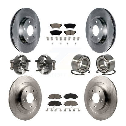 Hub Bearing Brake Rotor & Pad Front Rear Kit (10Pc) For Mitsubishi Outlander AWD