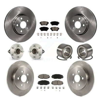 Hub Bearings Disc Brake Rotors And Pads Front Rear Kit (10Pc) For Toyota Corolla