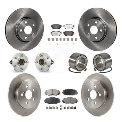 Hub Bearings Disc Brake Rotors And Pads Front Rear Kit (10Pc) For Toyota Corolla