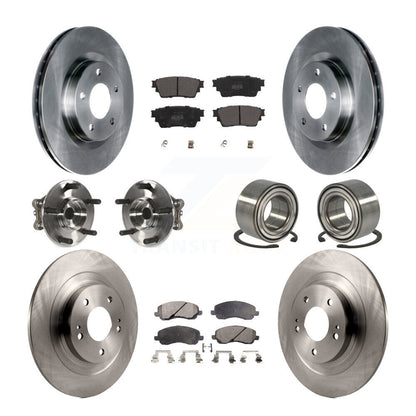 Hub Bearing Brake Rotor & Pad Front Rear Kit (10Pc) For Mitsubishi Outlander AWD