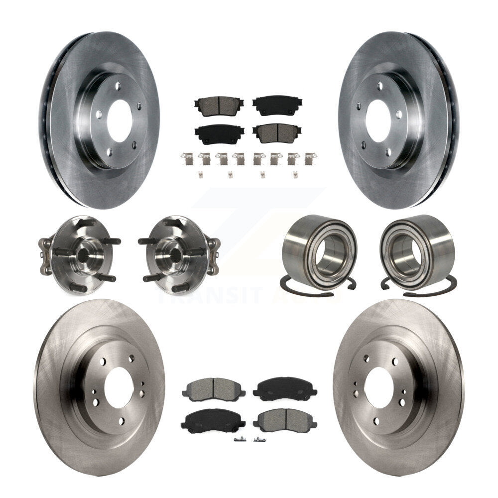 Hub Bearing Brake Rotor & Pad Front Rear Kit (10Pc) For Mitsubishi Outlander AWD