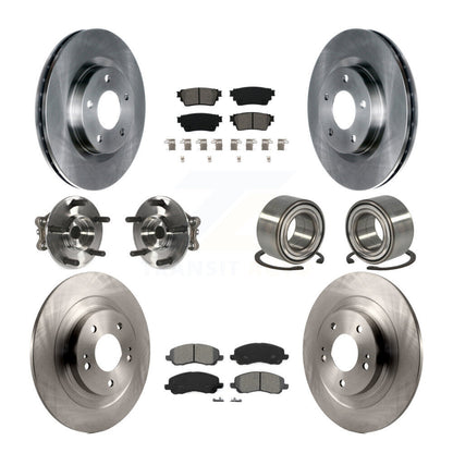 Hub Bearing Brake Rotor & Pad Front Rear Kit (10Pc) For Mitsubishi Outlander AWD