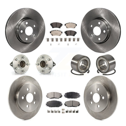 Hub Bearings Disc Brake Rotors And Pads Front Rear Kit (10Pc) For Toyota Corolla