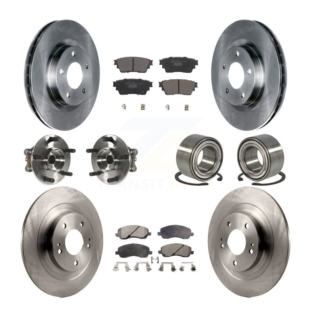 Hub Bearing Brake Rotor & Pad Front Rear Kit (10Pc) For Mitsubishi Outlander AWD