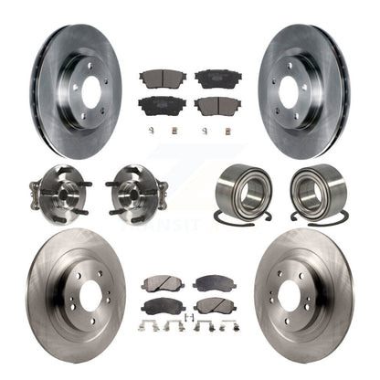 Hub Bearing Brake Rotor & Pad Front Rear Kit (10Pc) For Mitsubishi Outlander AWD