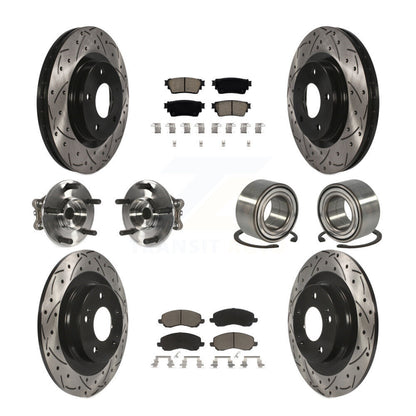 Hub Bearing Coat Brake Rotor Pads Front Rear Kit (10Pc) For Mitsubishi Outlander