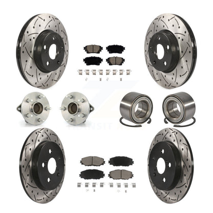 Hub Bearing Coated Disc Brake Rotor Pad Front Rear Kit (10Pc) For Toyota Corolla