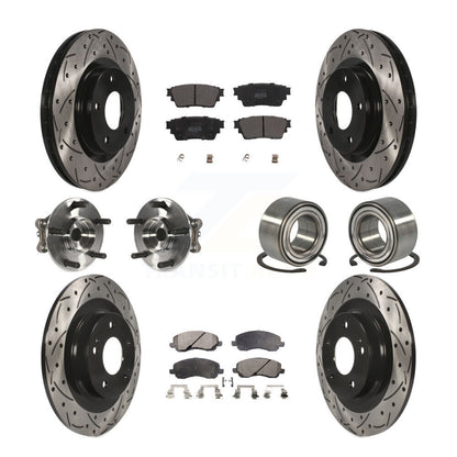 Hub Bearing Coat Brake Rotor Pads Front Rear Kit (10Pc) For Mitsubishi Outlander