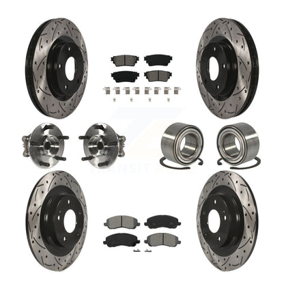 Hub Bearing Coat Brake Rotor Pads Front Rear Kit (10Pc) For Mitsubishi Outlander