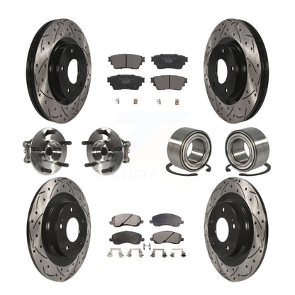 Hub Bearing Coat Brake Rotor Pads Front Rear Kit (10Pc) For Mitsubishi Outlander