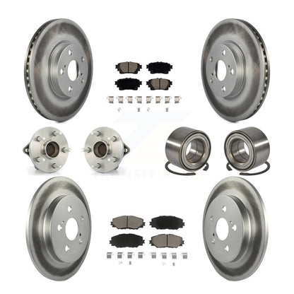 Hub Bearing Coated Disc Brake Rotor Pad Front Rear Kit (10Pc) For Toyota Corolla