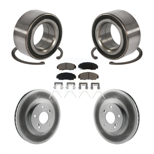 Wheel Bearing Coated Disc Brake Rotor & Pad Front Kit For Honda Accord Acura TSX