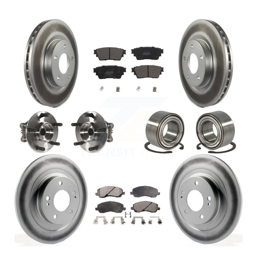 Hub Bearing Coat Brake Rotor Pads Front Rear Kit (10Pc) For Mitsubishi Outlander