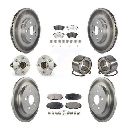 Hub Bearing Coated Disc Brake Rotor Pad Front Rear Kit (10Pc) For Toyota Corolla